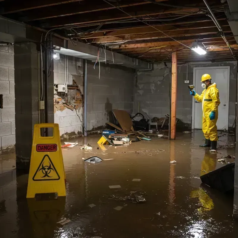 Flooded Basement Electrical Hazard in Hebron, IL Property