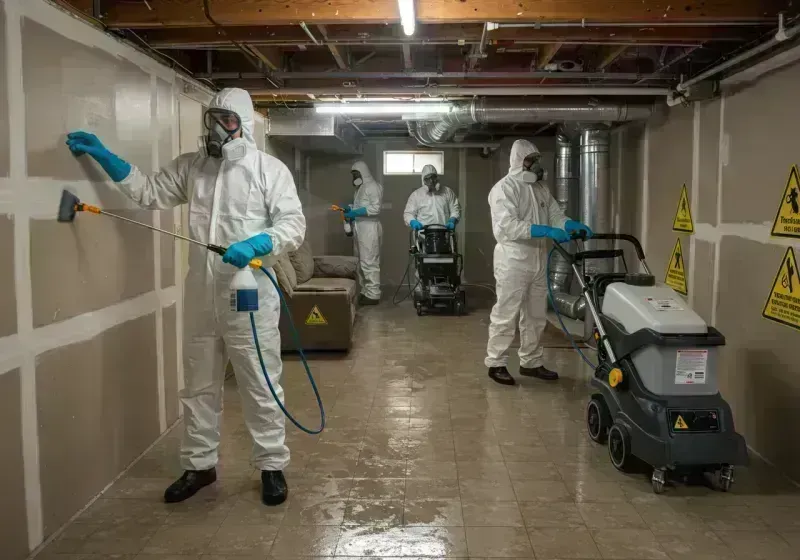 Basement Moisture Removal and Structural Drying process in Hebron, IL